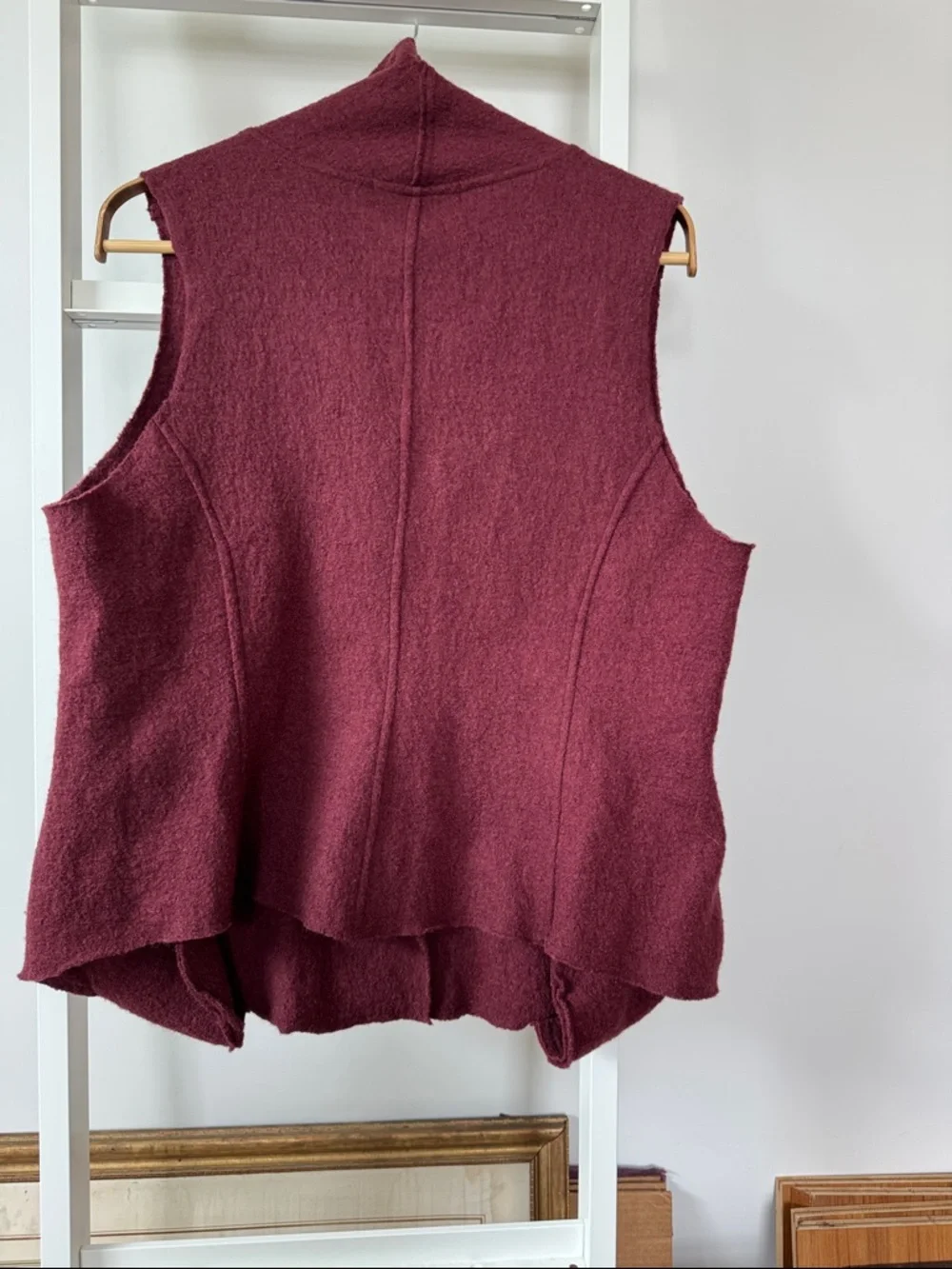cut loose Burgundy Sleeveless Button Vest - Picture 6 of 6